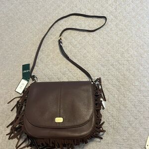 Ralph Lauren brown leather crossbody bag